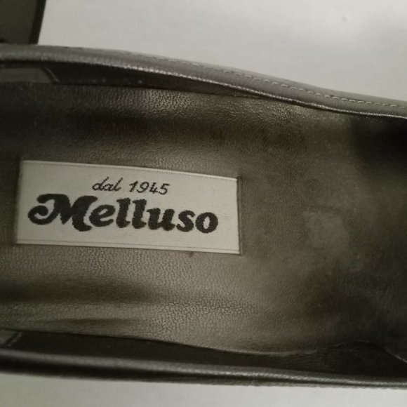 Melluso Vintage Black Leather Chunky Kitten Heels shoes cottagecore boho EU 40 - Picture 6 of 6